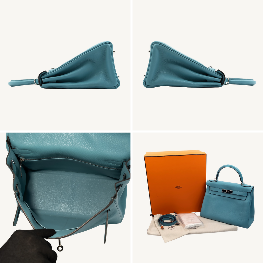 Hermès Kelly 28 Togo Blue Atoll PHW