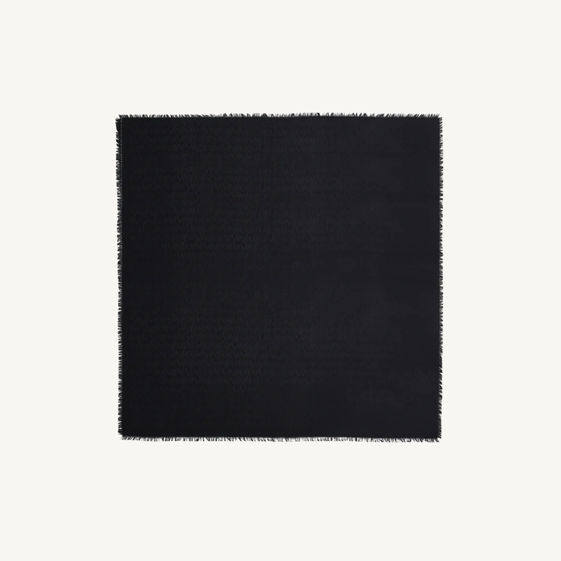 Large Square Scarf in Silk & Wool Jacquard