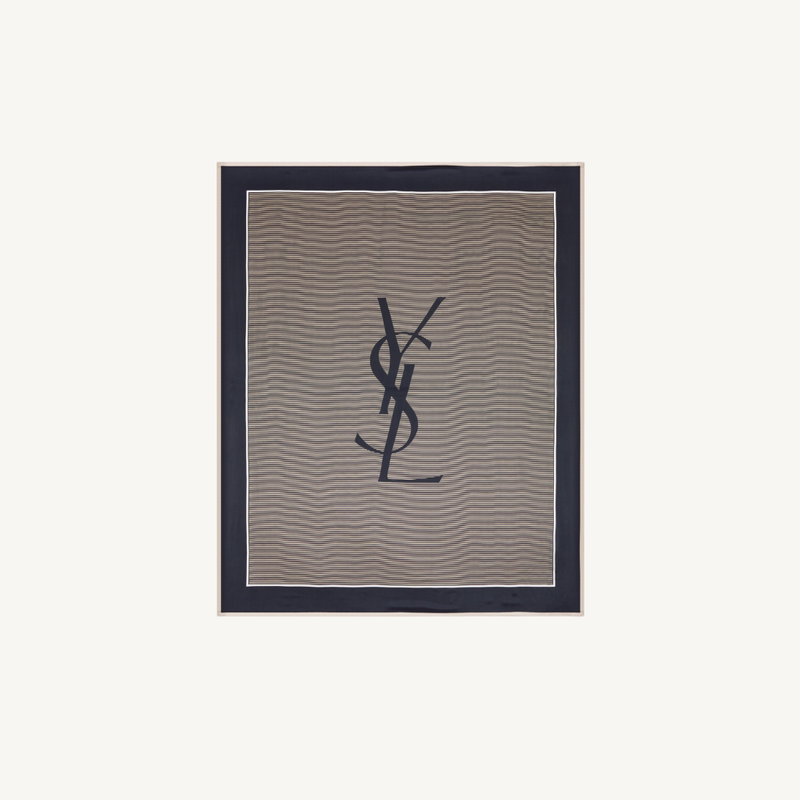 Cassandre Striped Stole in Silk Charmeuse