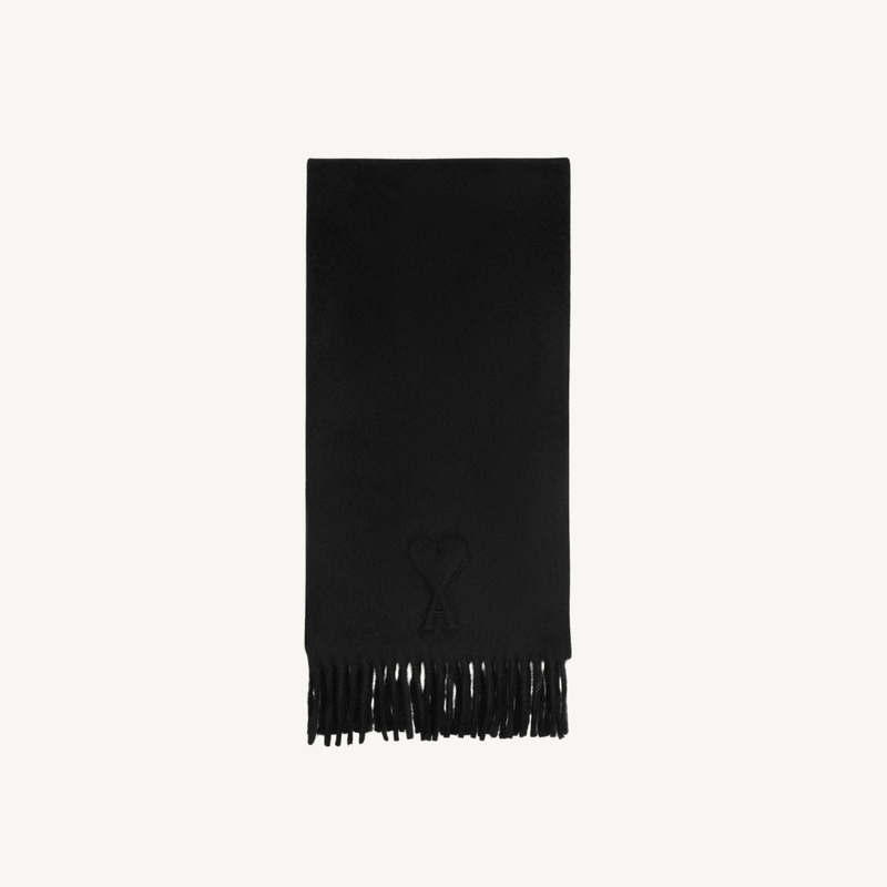 Embossed AMI de Coeur Wool Scarf