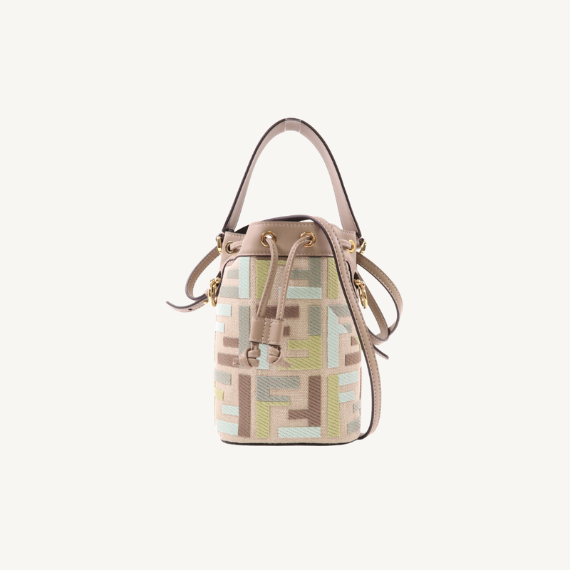 Mini Mon Tresor FF-Jacquard Bucket Bag