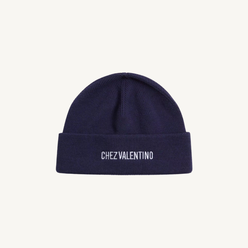Chez Valentino Knitted Wool Beanie