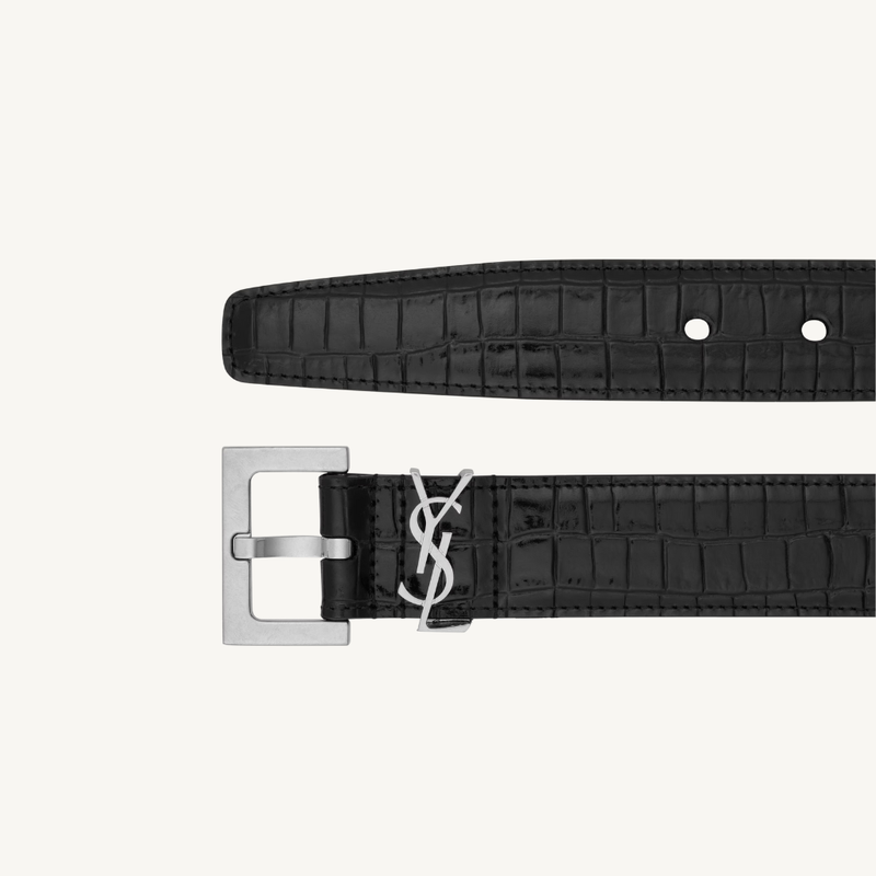 Cassandre Belt in Crocodile-Embossed Leather
