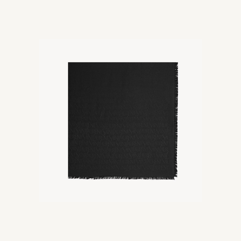 Large Square Scarf in Silk & Wool Jacquard