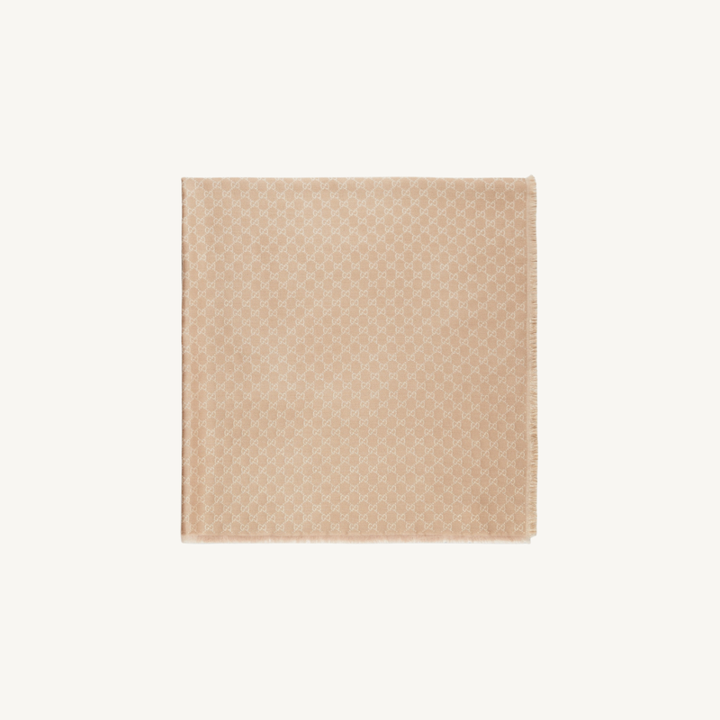 Printed GG Cotton Wool Lamé Shawl