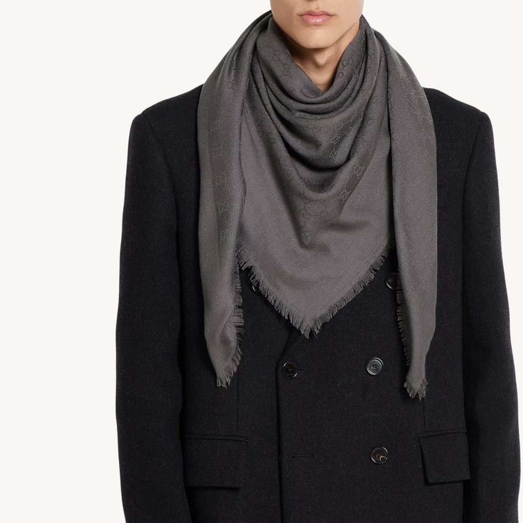 GG Wool & Silk Jacquard Shawl