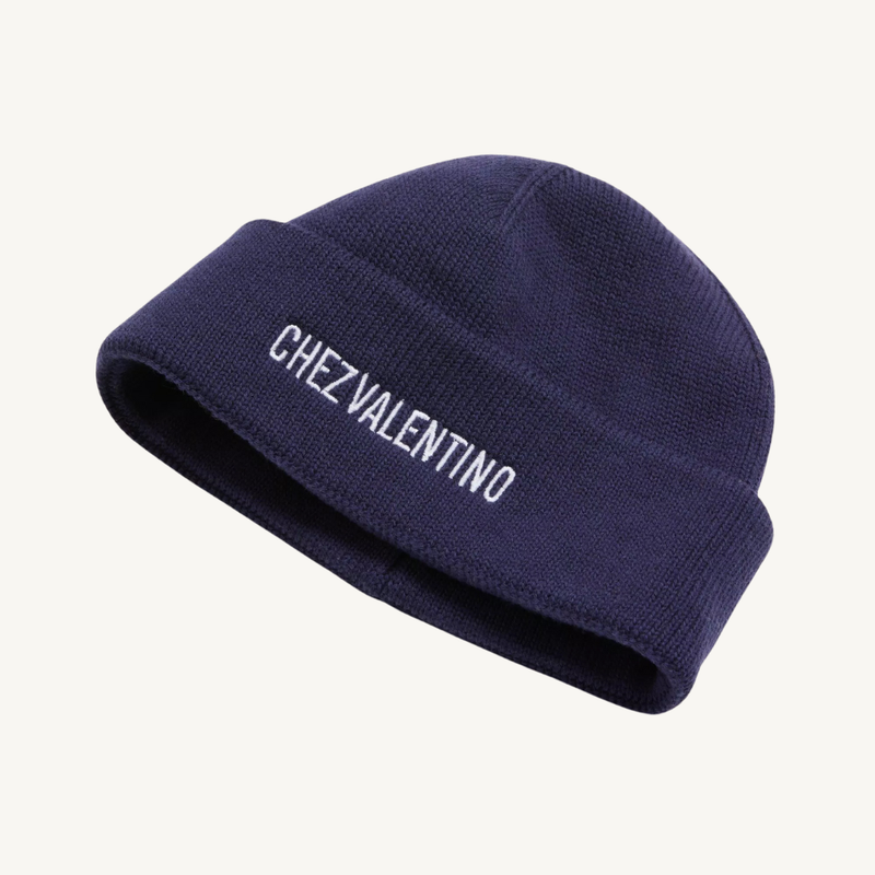 Chez Valentino Knitted Wool Beanie