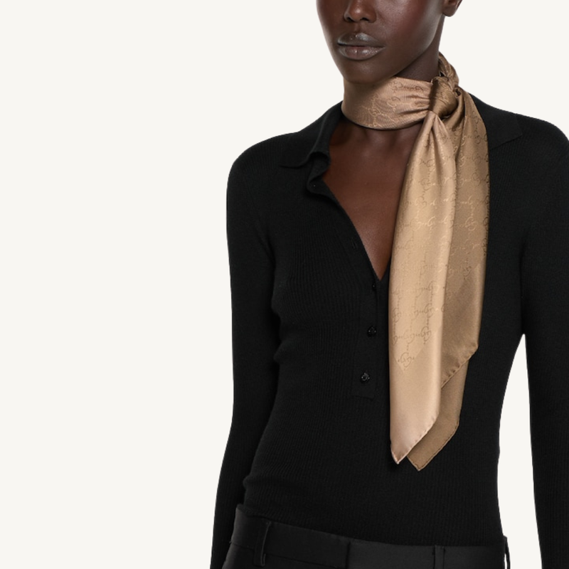 Printed Silk Jacquard Carré