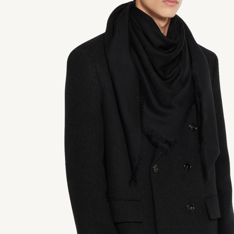 GG Wool & Silk Jacquard Shawl