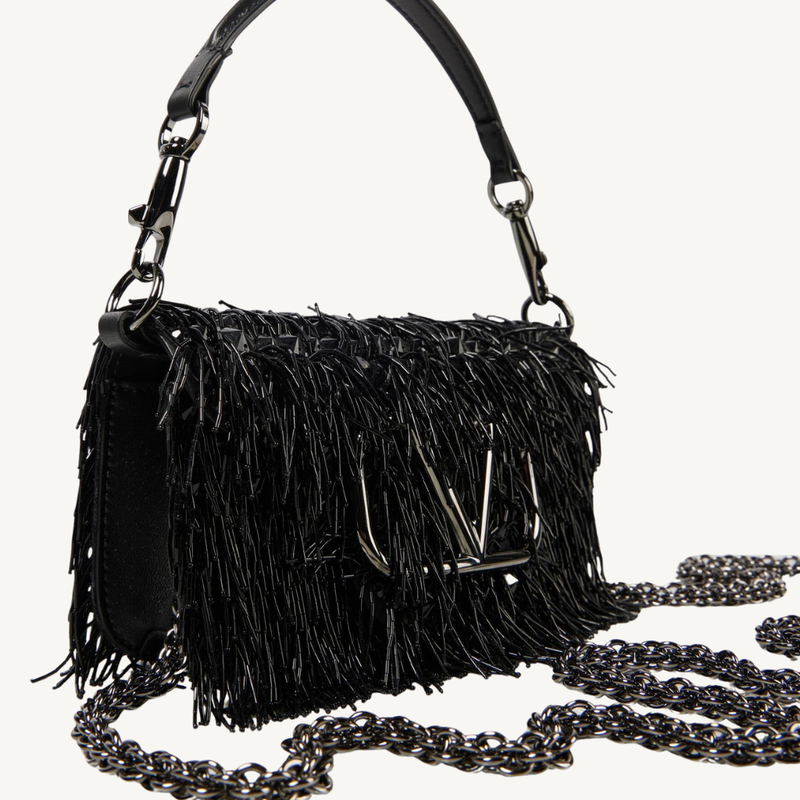 Small Locò Fringed Sequined Leather