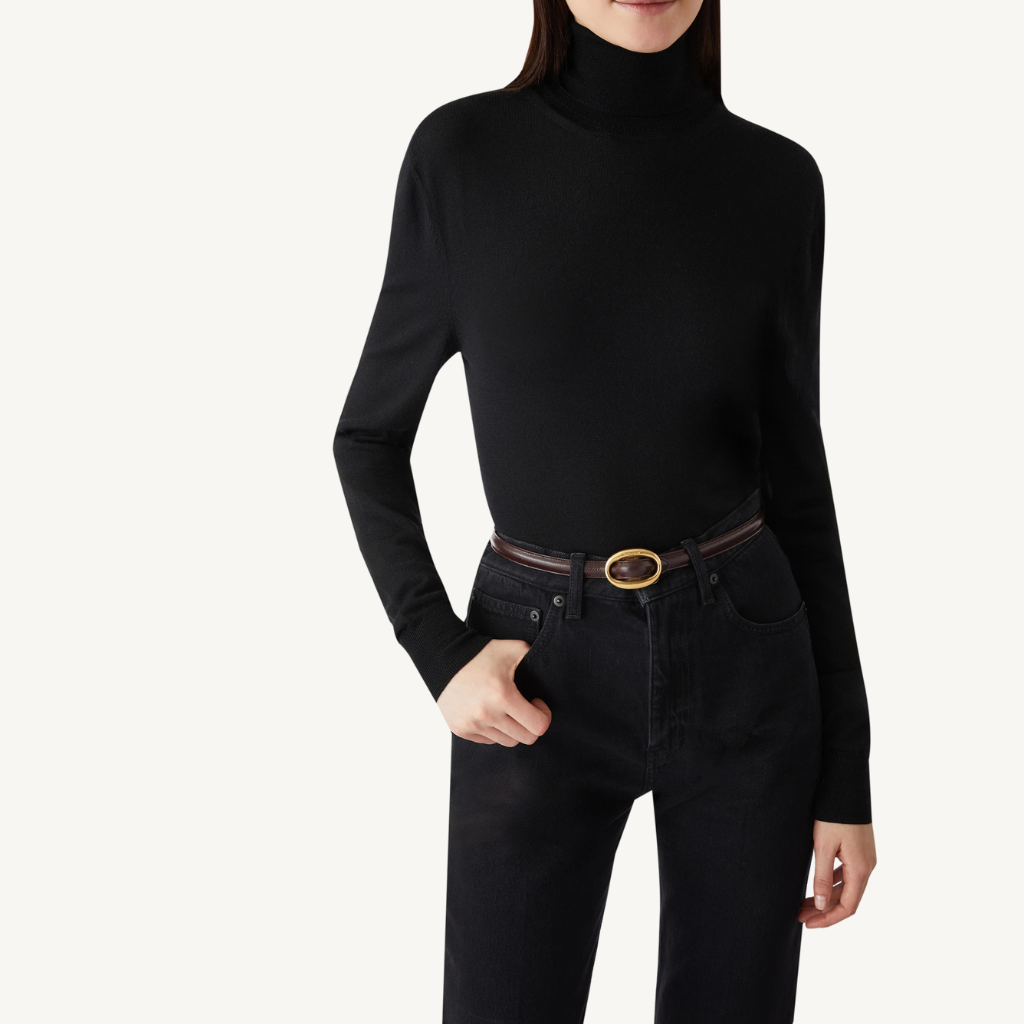 Oval Buckle Thin Belt