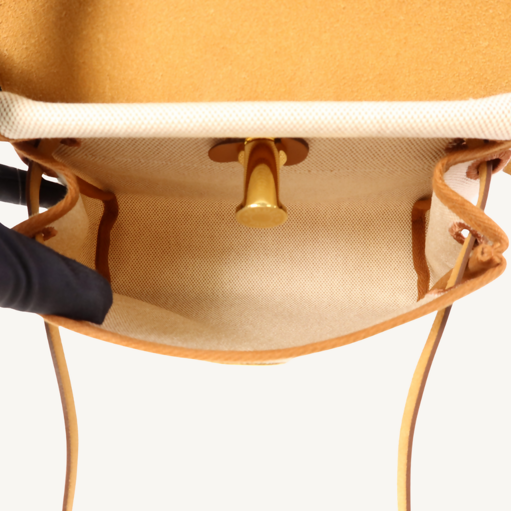 Hermès Mini Herbag Canvas Beige Ebene GHW