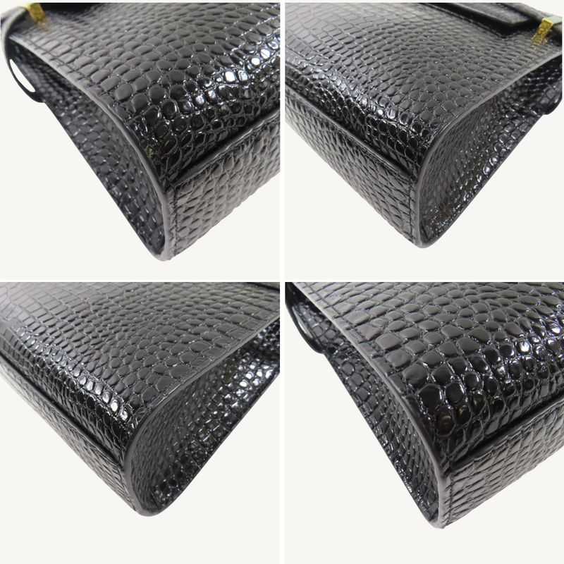 Manhattan Crocodile-Embossed Manhattan Bag