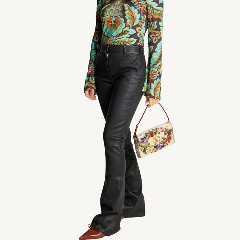 Vain Beaded Embellished Canvas Shoulder Bag