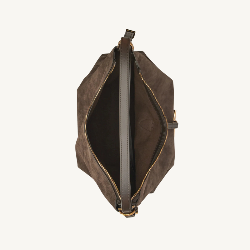 T Timeless Medium Suede Shoulder Bag