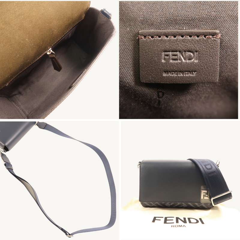 FF Squared Compact Leather Crossbody Bag