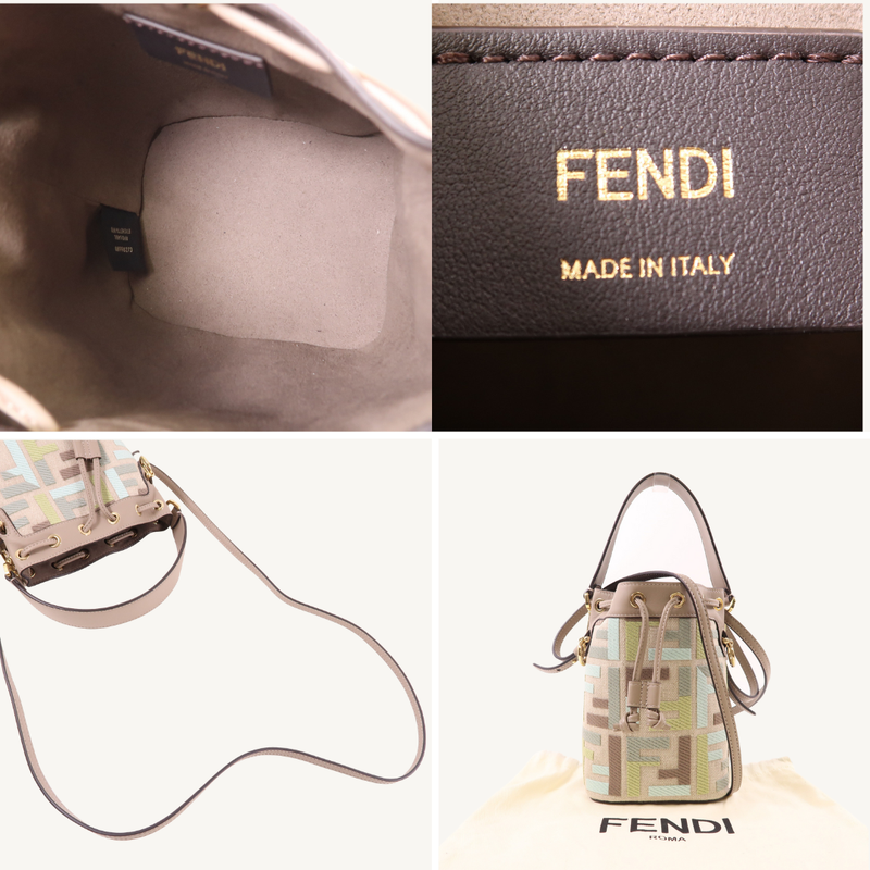 Mini Mon Tresor FF-Jacquard Bucket Bag