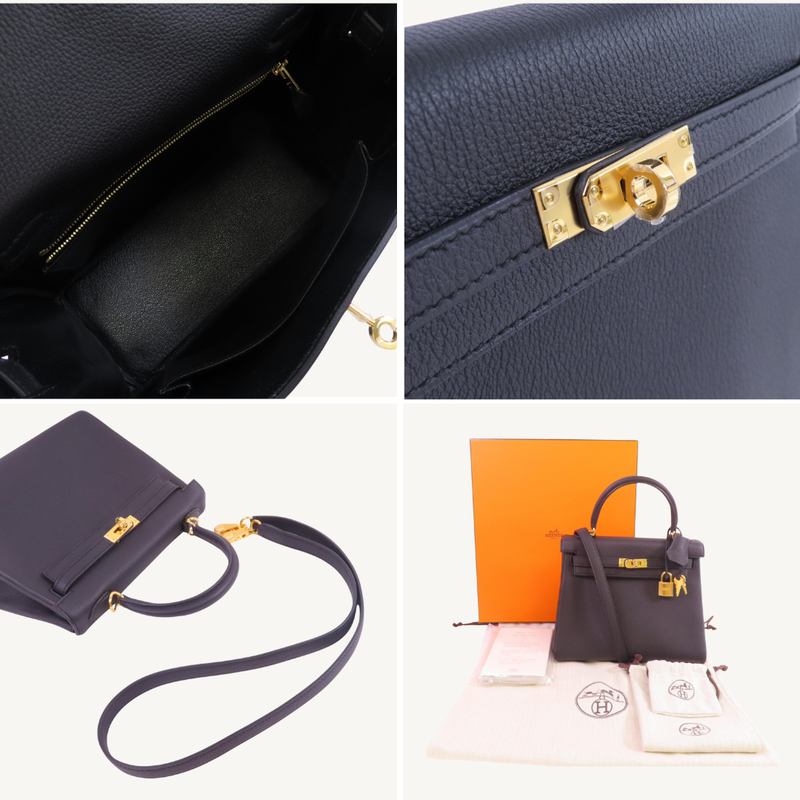 Kelly 25 Togo Noir GHW