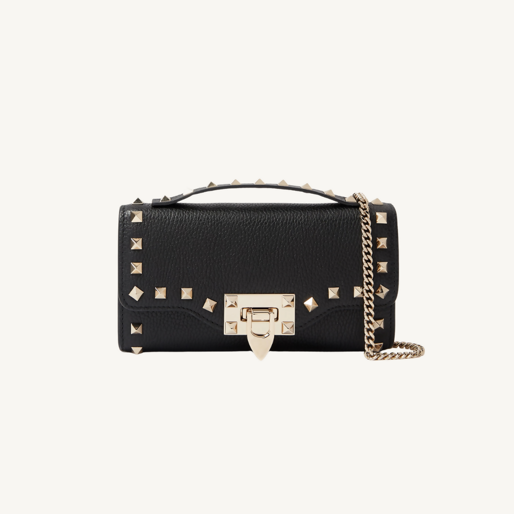 Rockstud Wallet On Chain In Leather