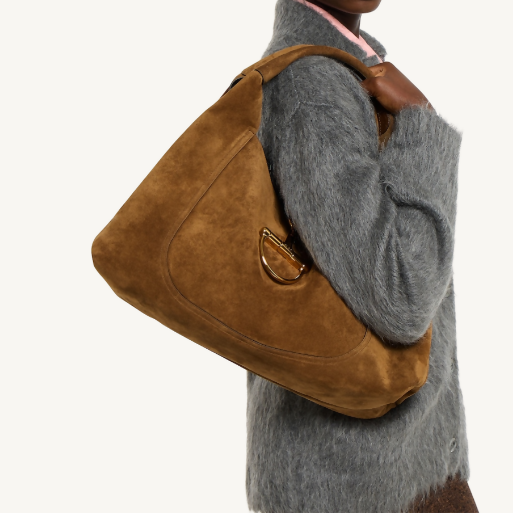 Softbit Maxi Shoulder Bag in Suede