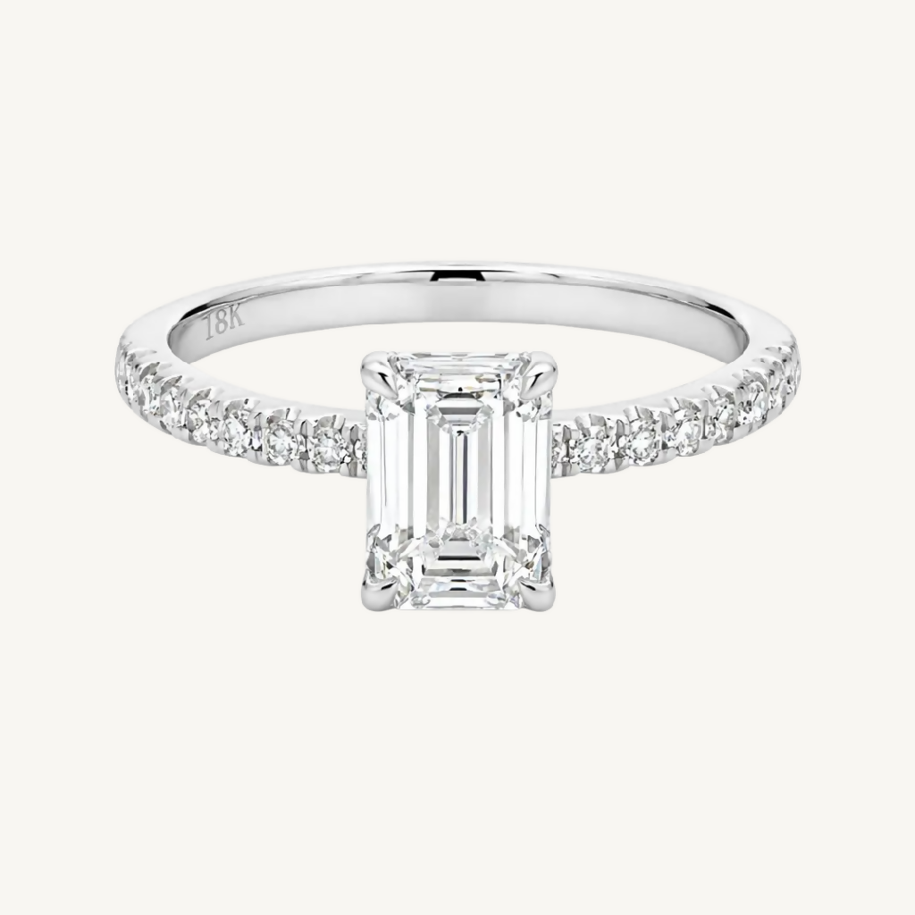 Emerald Pavé Diamond Ring