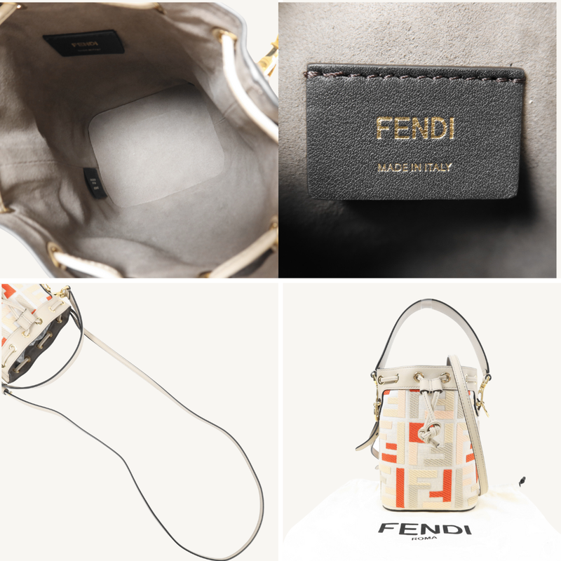 Mini Mon Tresor FF-Jacquard Bucket Bag