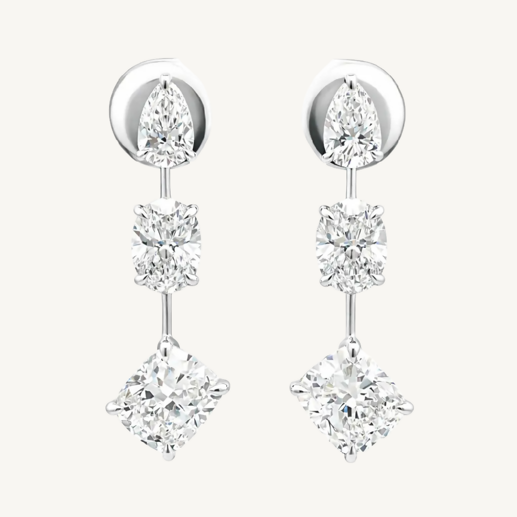 Mixed Cut Drop Earrings