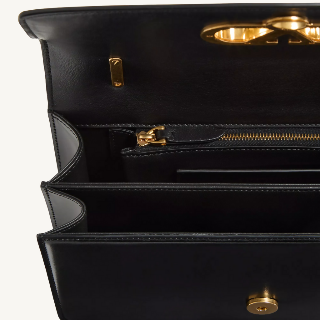 Vain Bag with Handle in Shiny Calfskin