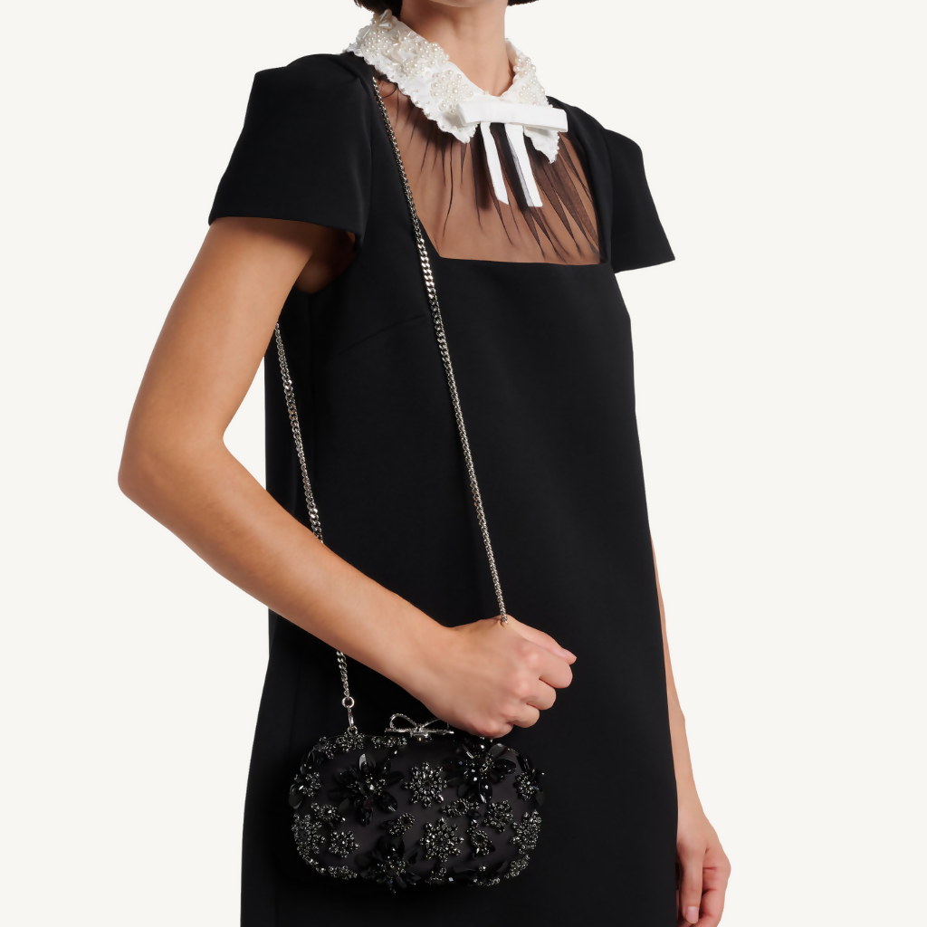 Floral Crystal Clutch Bag