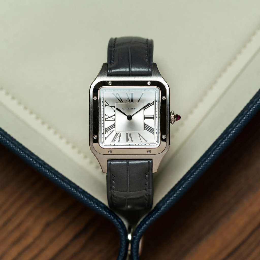 حزام توقيع التمساح الرمادي غير اللامع