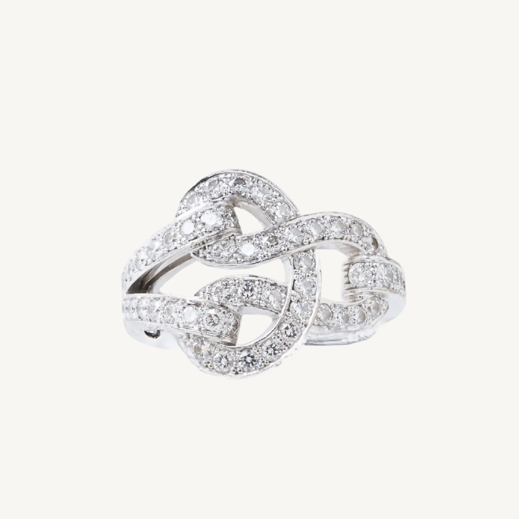 White gold ring with diamonds