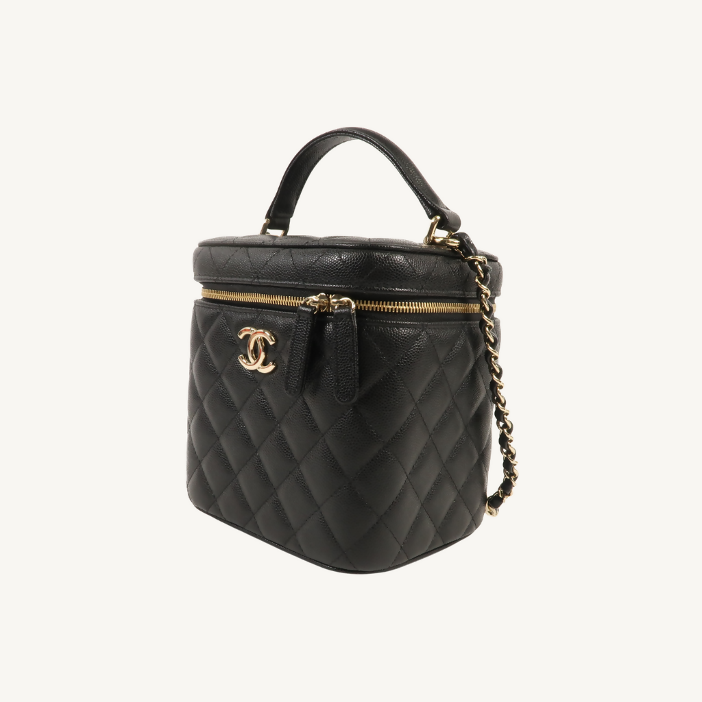 Caviar Quilted Small Top Handle Vanity Case