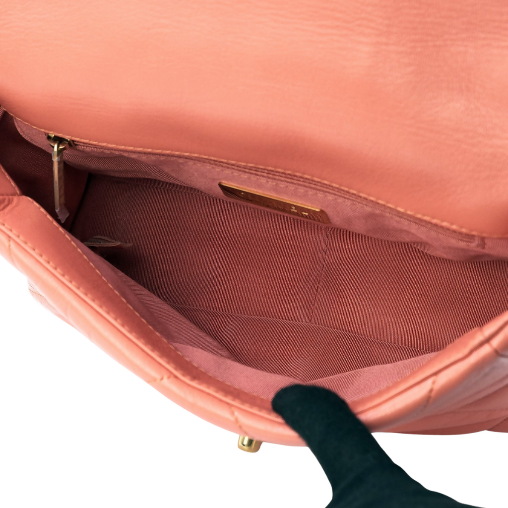 Chanel Medium Pink Salmon Lambskin 19 Flap Bag