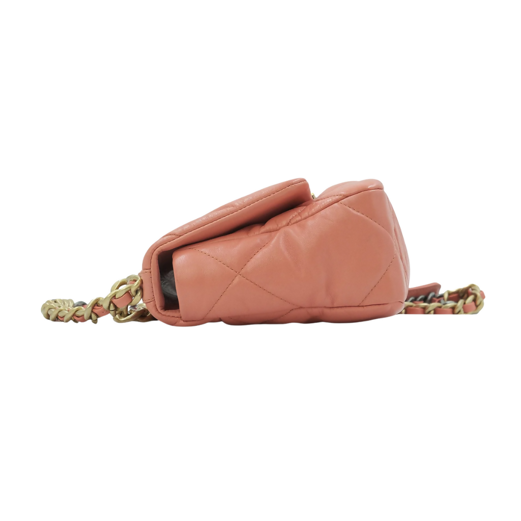 Chanel Medium Pink Salmon Lambskin 19 Flap Bag
