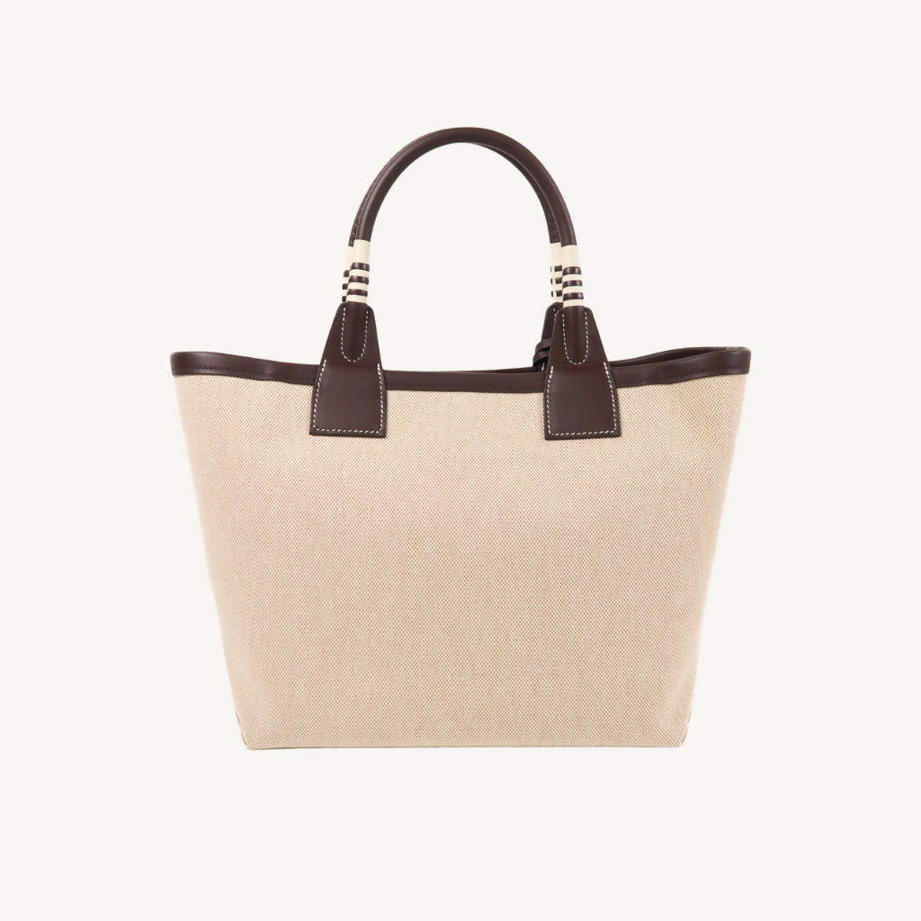 Hermès Steeple 25 Canvas Swift Écru Rouge Sellier