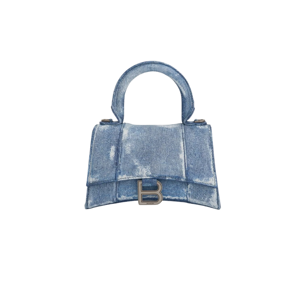 Balenciaga Hourglass Small Denim Print Leather Handbag | Thameen Balenciaga Hourglass Small Denim Print Leather Handbag | Thameen