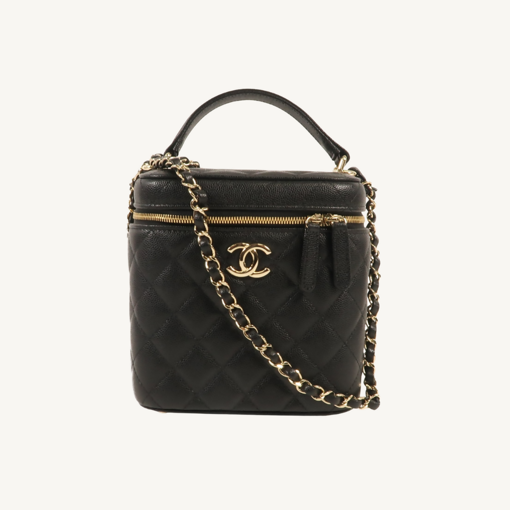 Caviar Quilted Small Top Handle Vanity Case