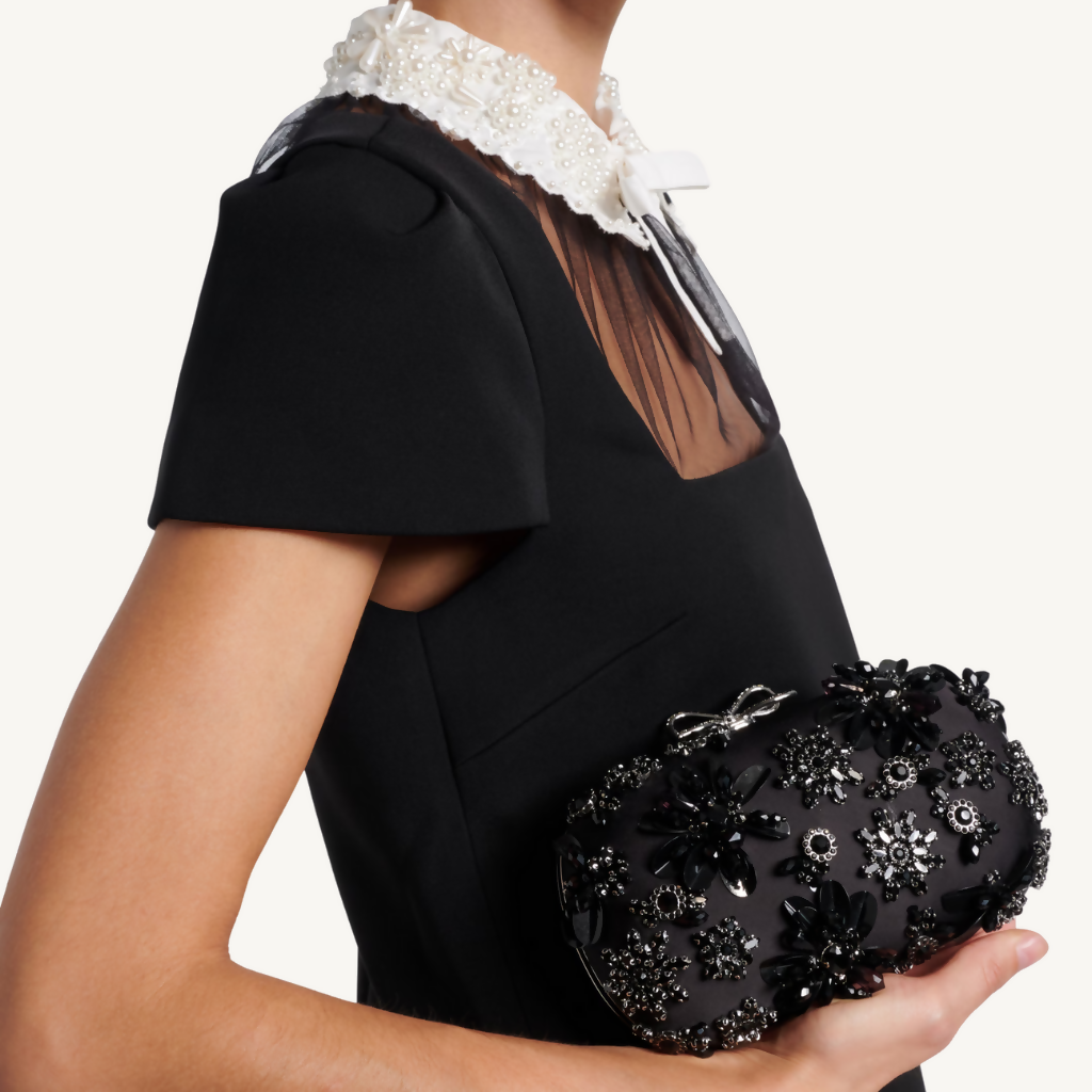 Floral Crystal Clutch Bag