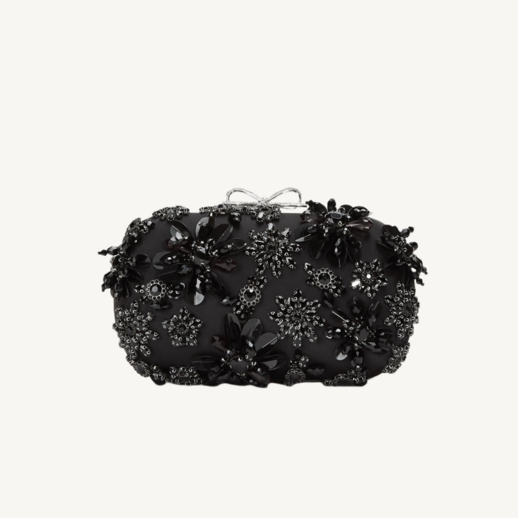 Floral Crystal Clutch Bag