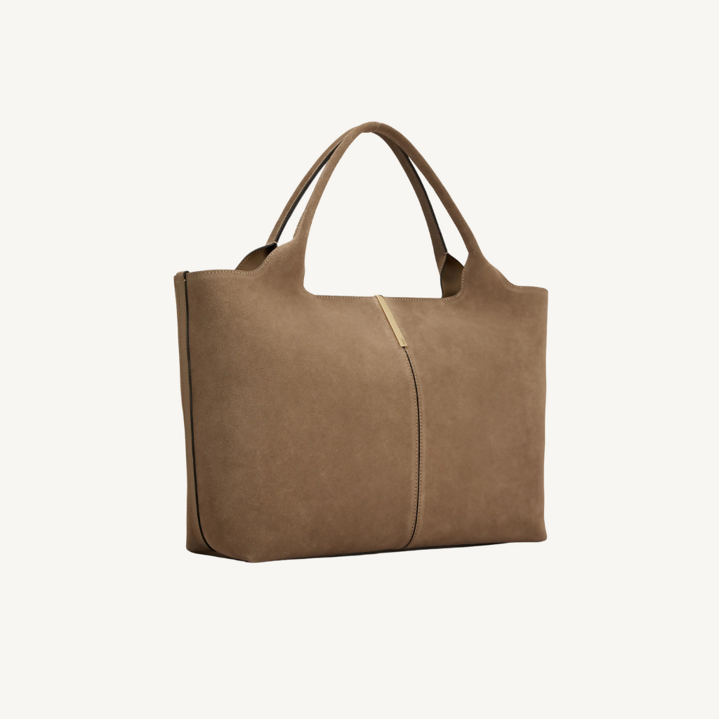 Shopping Bag in Suede Medium-Small