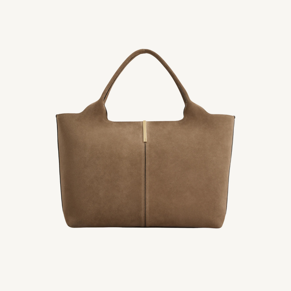 Shopping Bag in Suede Medium-Small