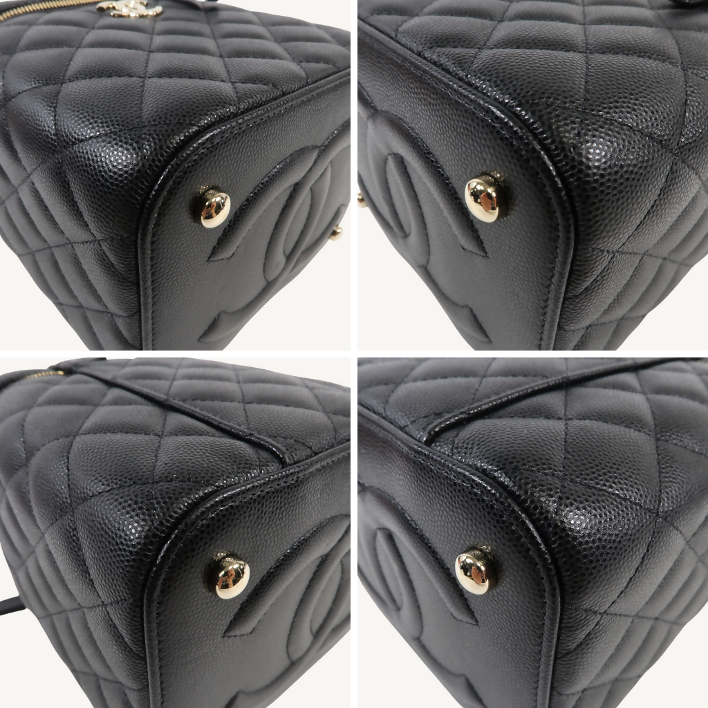 Caviar Quilted Small Top Handle Vanity Case