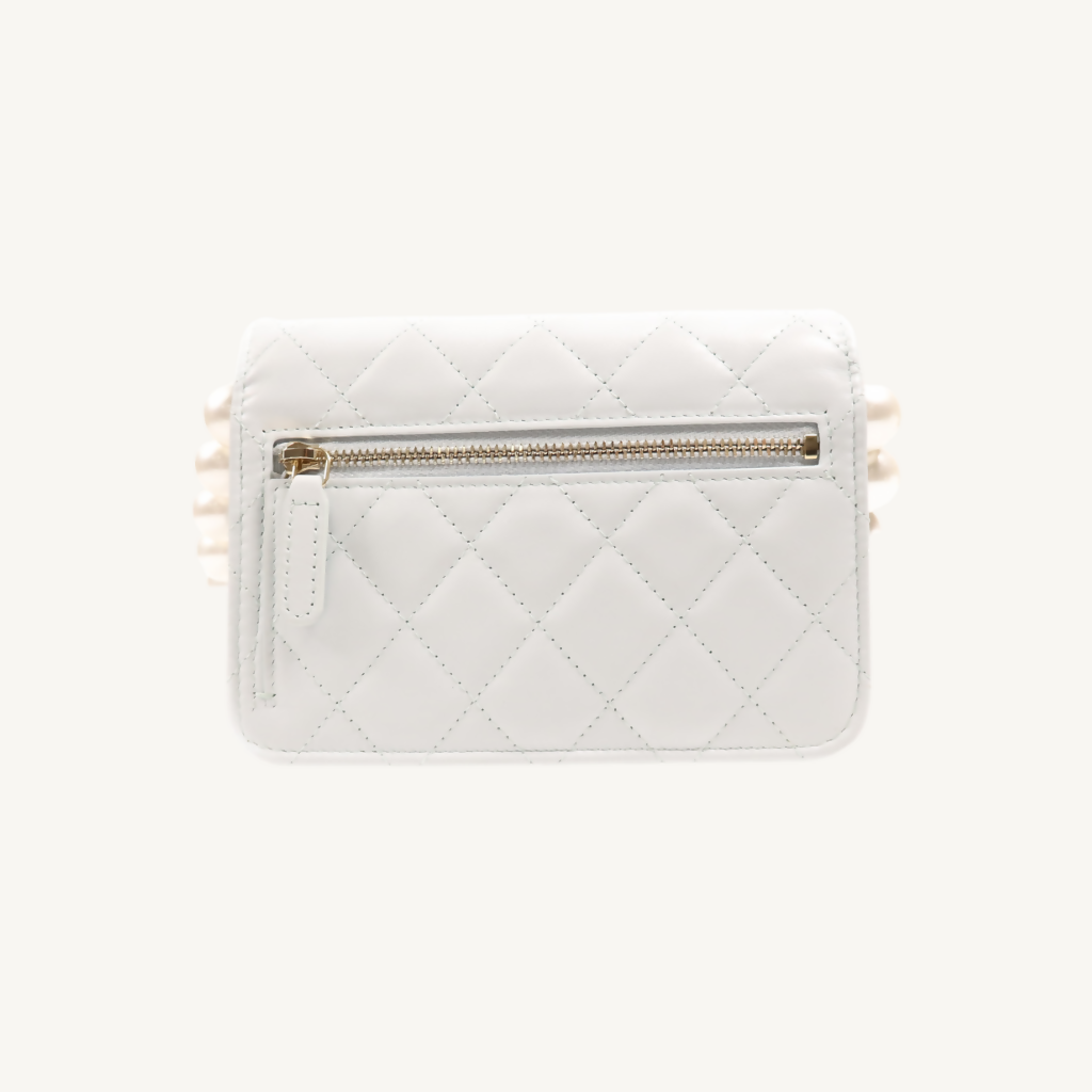 Matelassé Mini Pearl Wallet on Chain