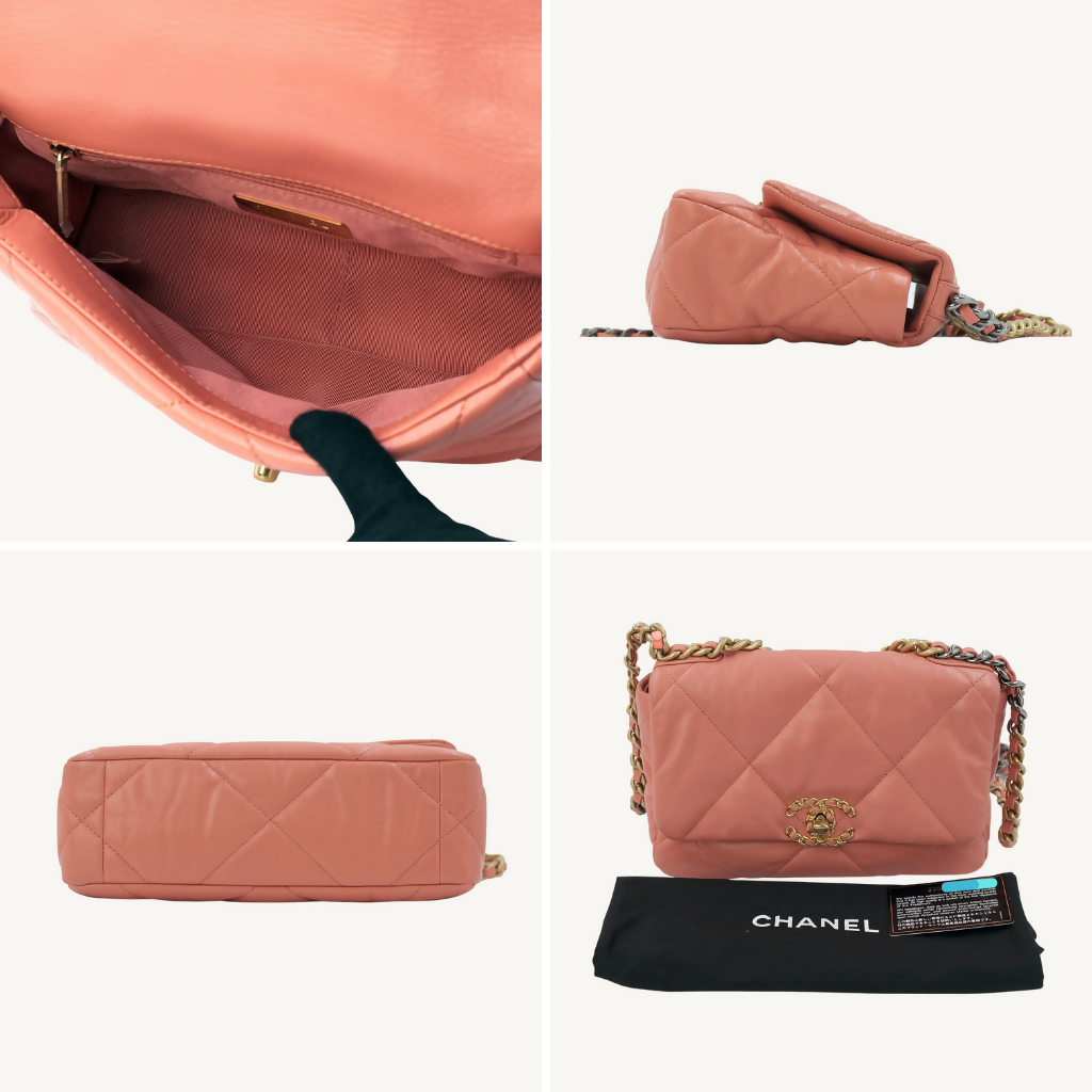 Chanel Medium Pink Salmon Lambskin 19 Flap Bag