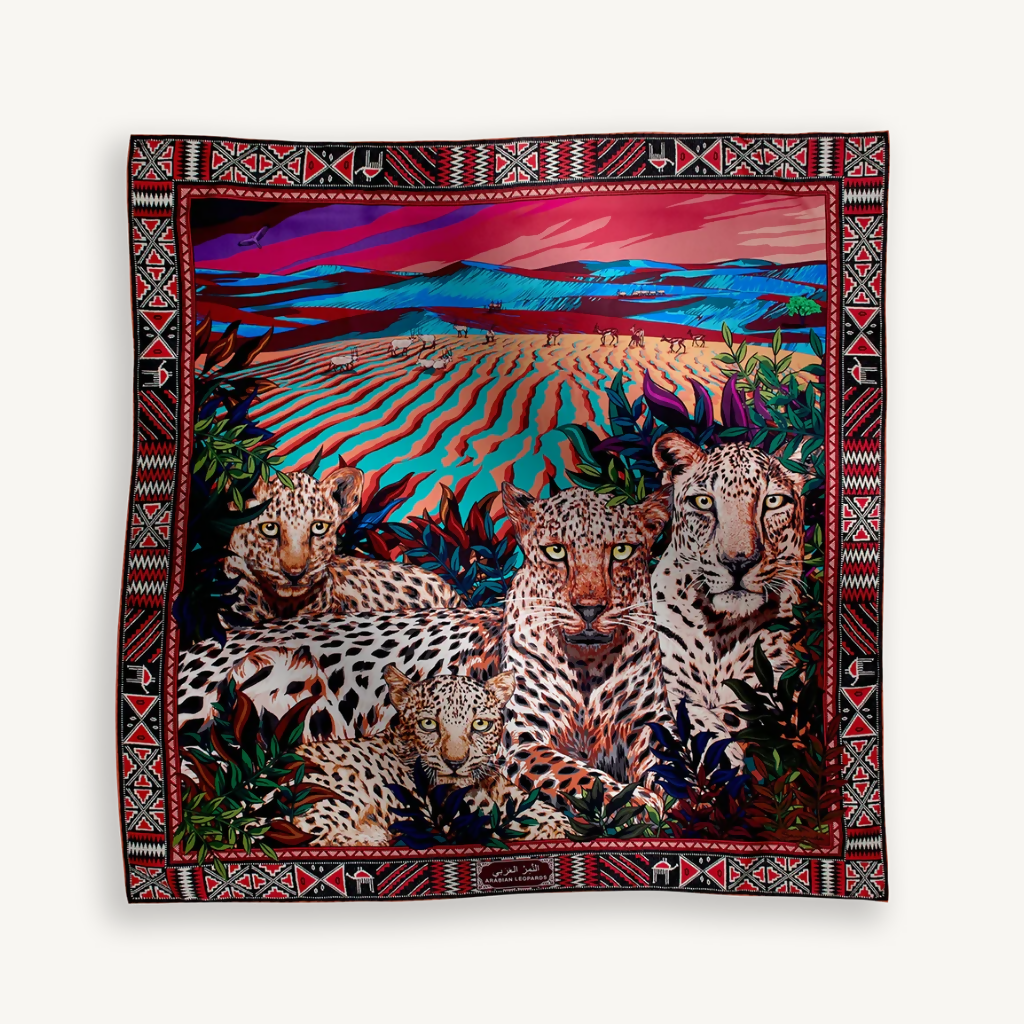 شال النمر العربي من الحرير