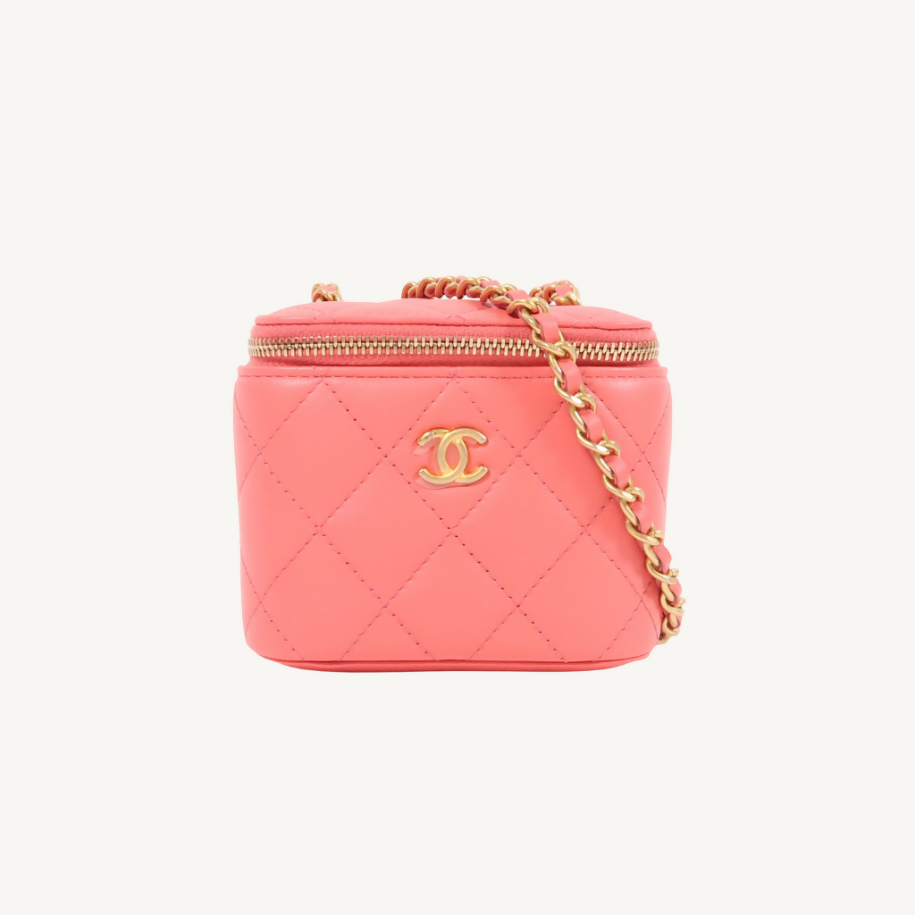 CC Mini Vanity Chain Quilted Caviar Bag