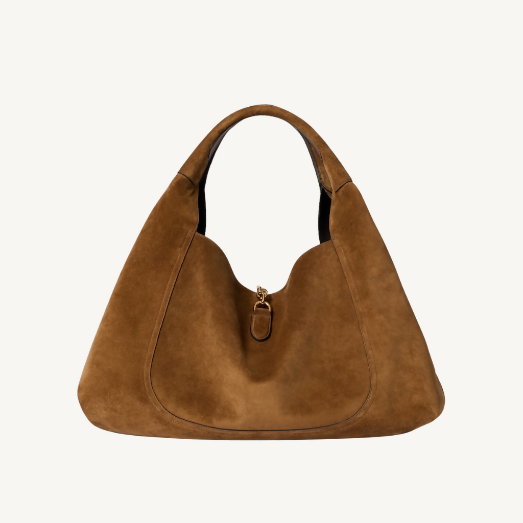 Softbit Maxi Shoulder Bag in Suede