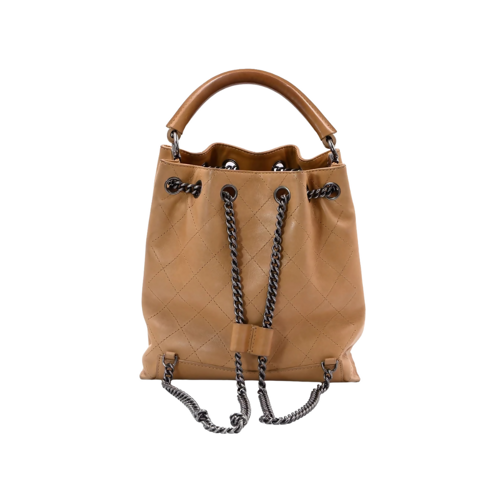 Chanel Calfskin Stitched Urban Drawstring Backpack