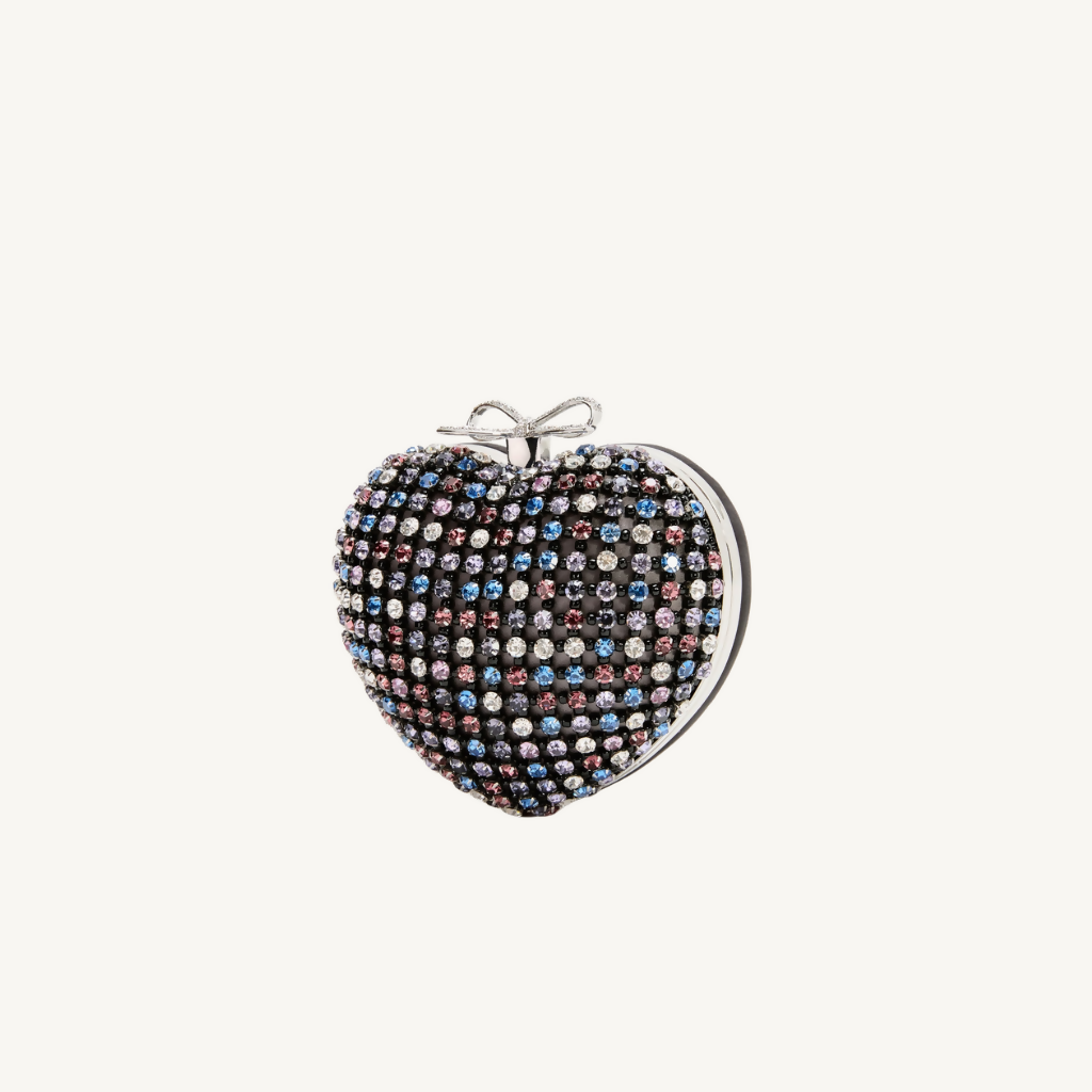 Multi Crystal Heart Clutch