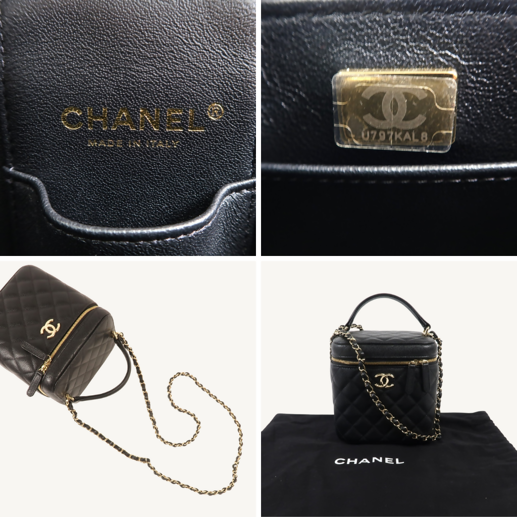 Caviar Quilted Small Top Handle Vanity Case